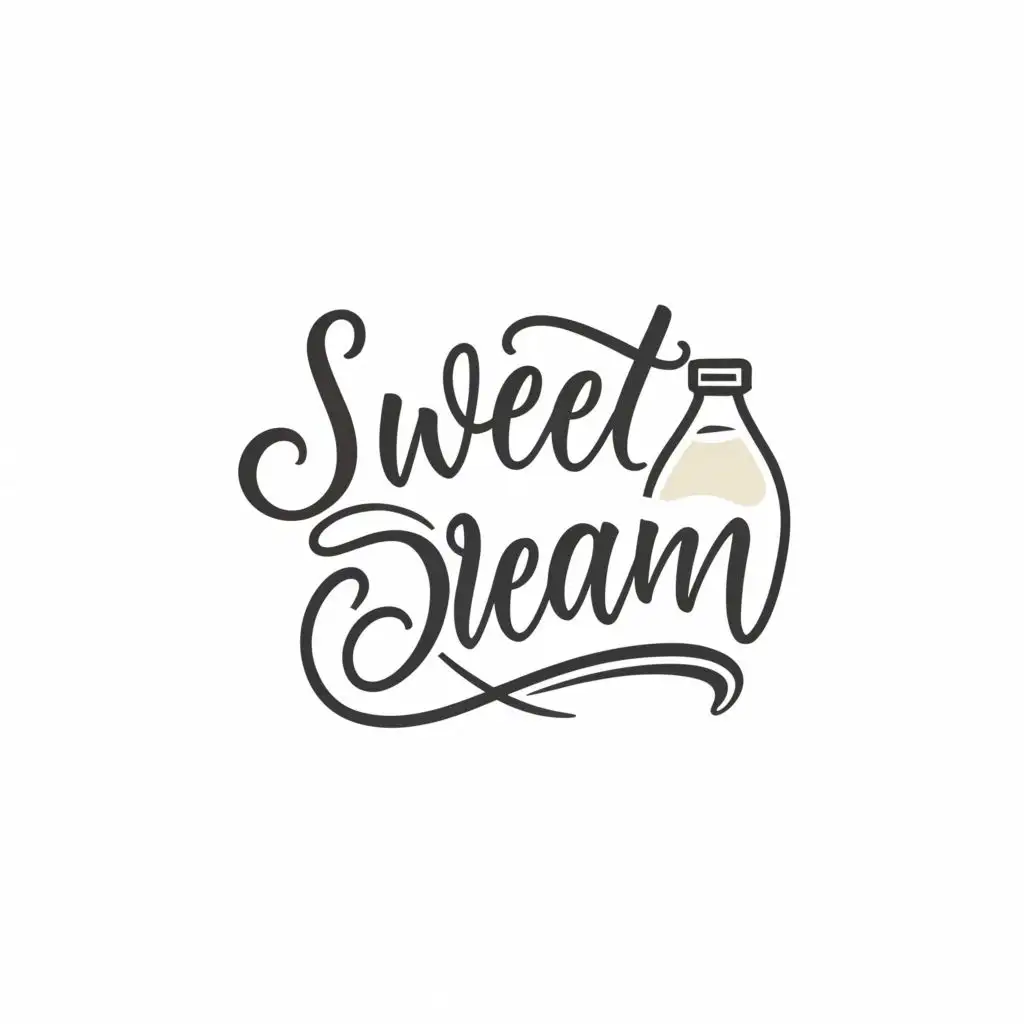a logo design,with the text "Sweet Dream", main symbol:Milk,Moderate,be used in Retail industry,clear background