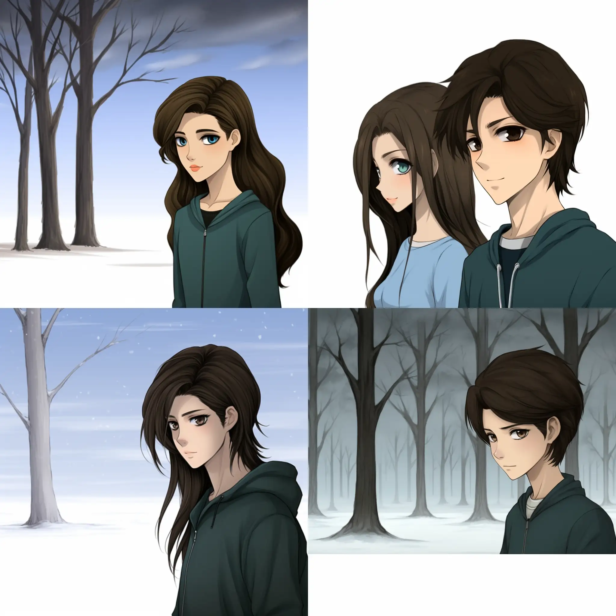 Adorable-Teenage-Couple-Cartoon-Art-with-Striking-Features