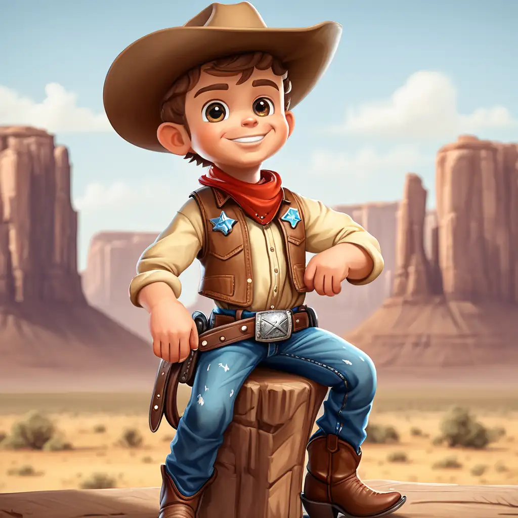 Adorable Cowboy with a Cheeky Smile