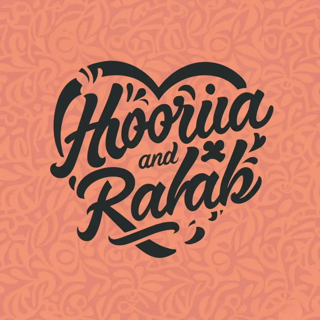 logo, Bff symbol and with a heart, with the text "Hooriya and Rahab", typography