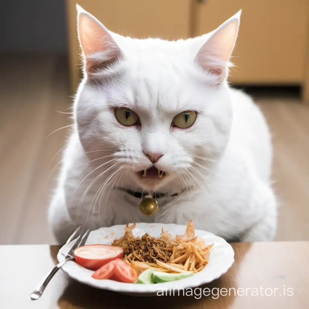 a cat who who eat 