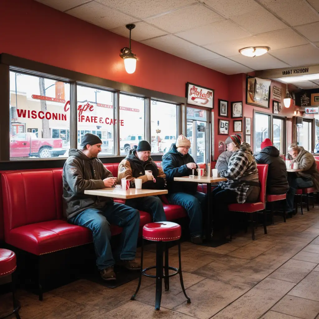 Community Gathering at a Cozy Wisconsin Cafe