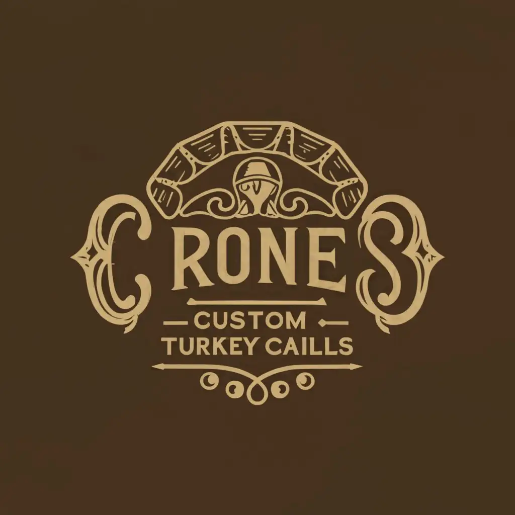 LOGO-Design-For-Crones-Custom-Turkey-Calls-Handcrafted-Text-with-Moderate-Style-on-Clear-Background