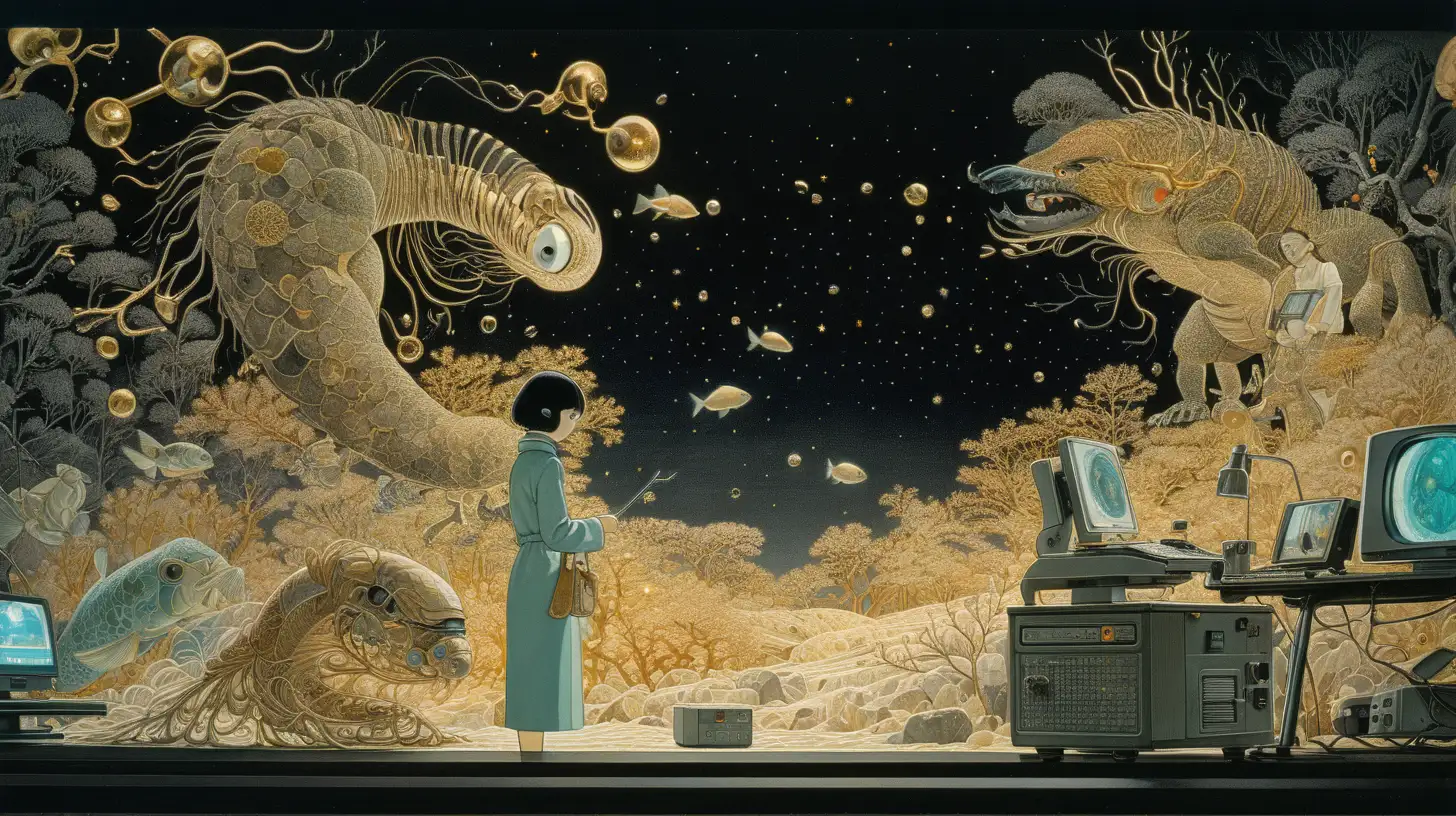 Ethereal Glamor in Microscopic Diorama A Tribute to Miyazakis Art