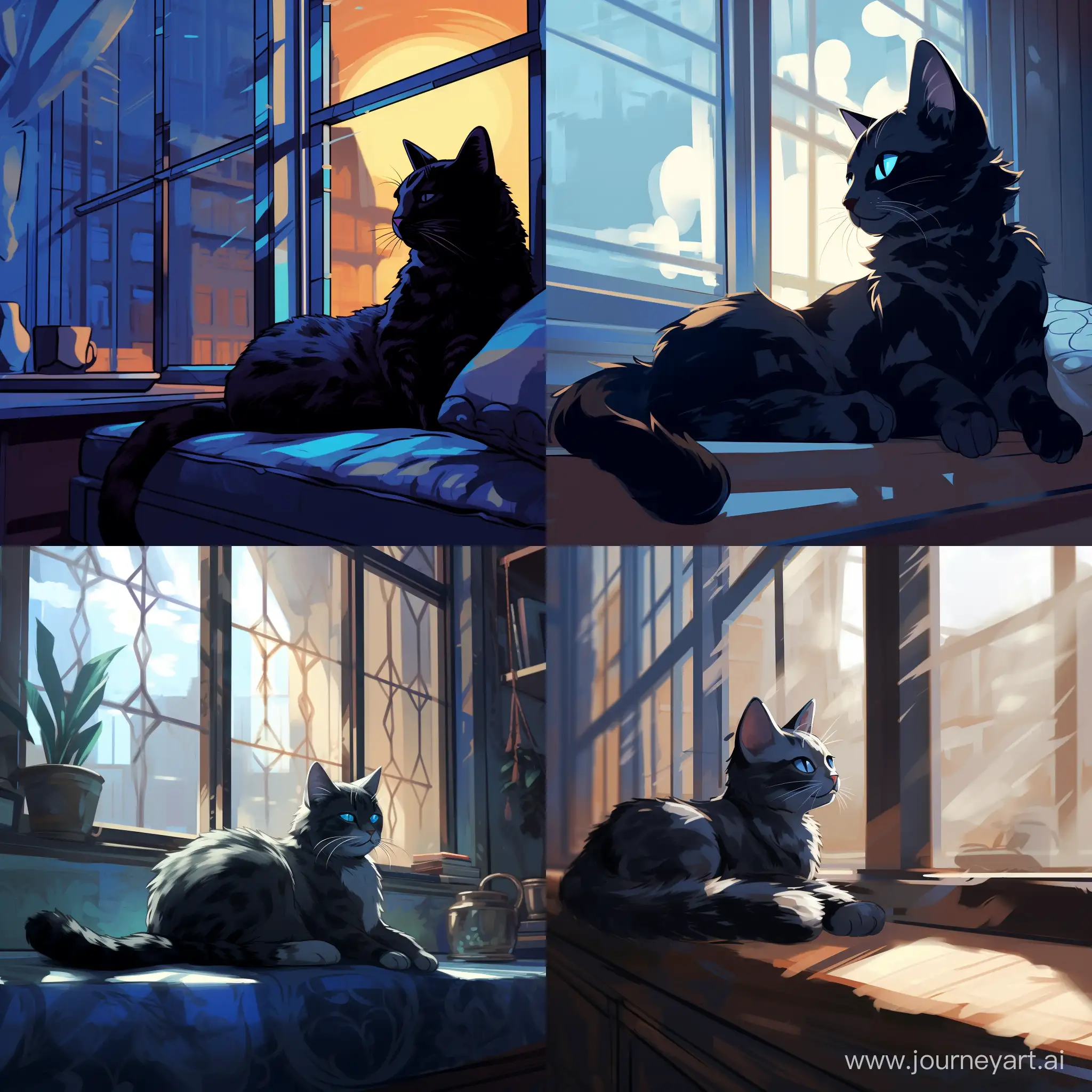Relaxed-Blue-Cat-with-Black-Patterns-Lounging-by-the-Window