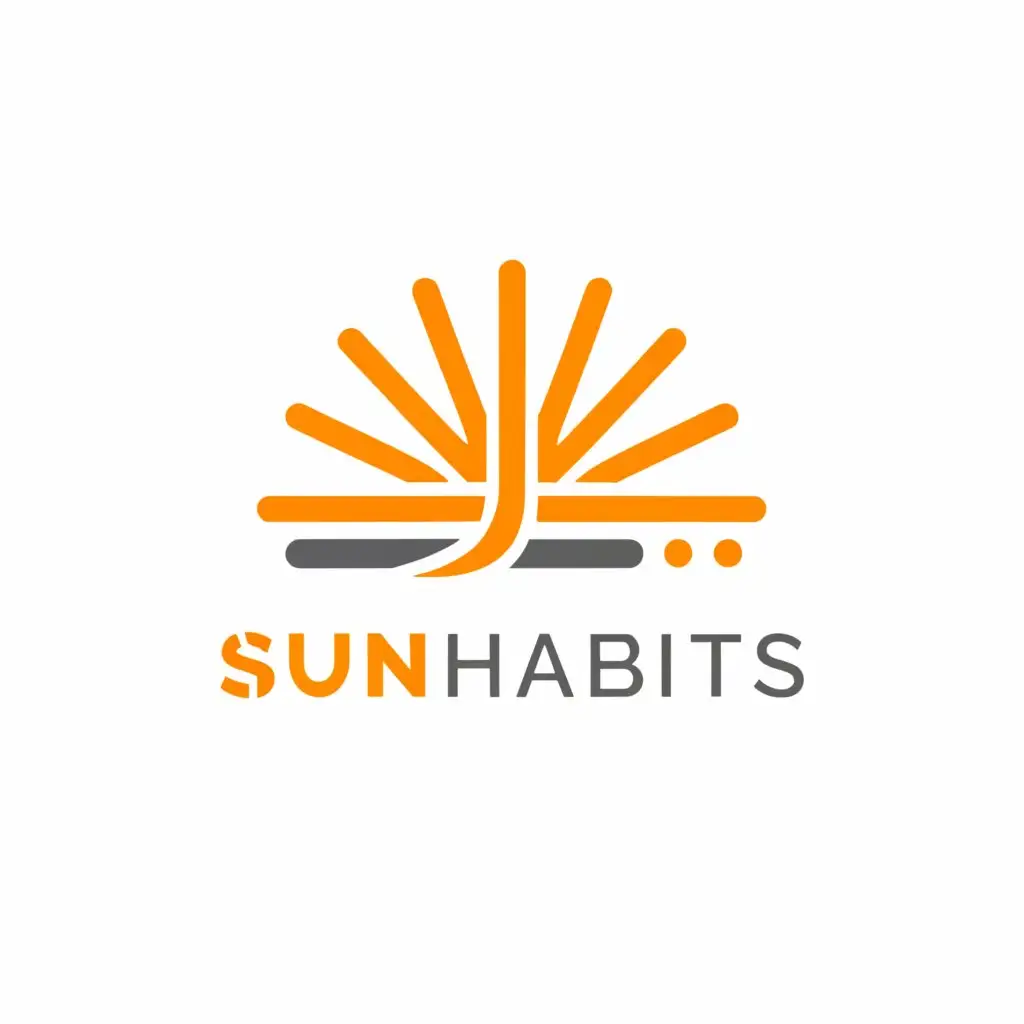a logo design,with the text "SunHabits", main symbol:a sun,Moderate,be used in Entertainment industry,clear background