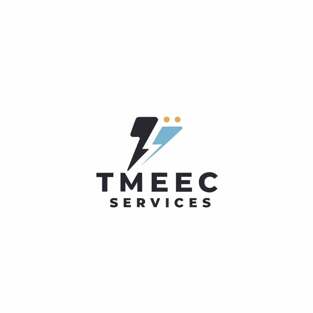 a logo design,with the text "design me a logo.", main symbol:company name is 'TMEC services'
im after a neat and bold professional look.
we offer commercial electrical service,Minimalistic,be used in Education industry,clear background