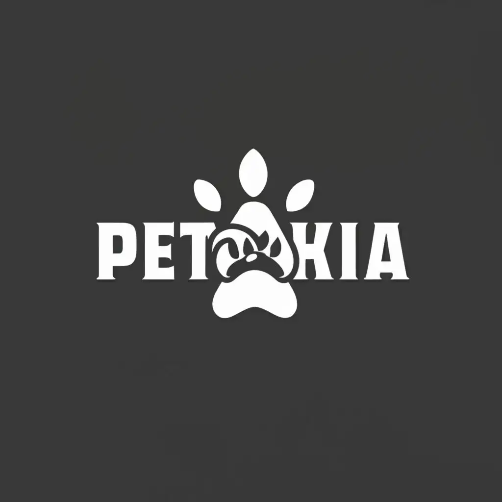 a logo design,with the text "Petokia", main symbol:Paw of dog,Moderate,clear background