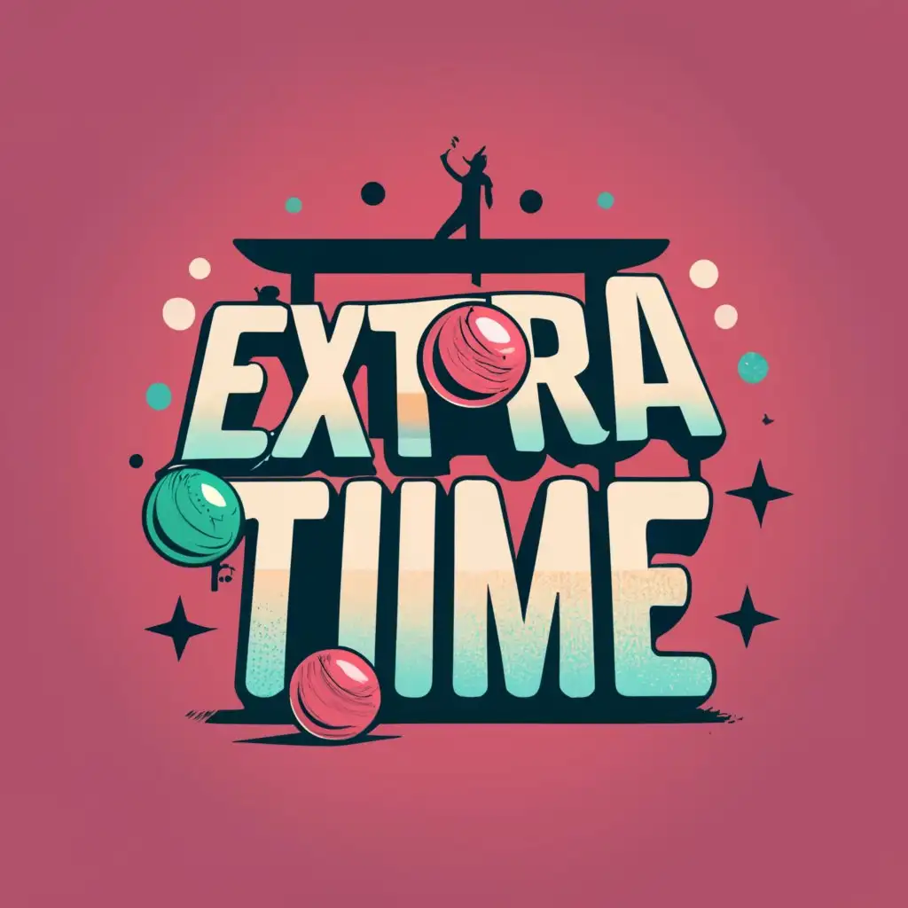 logo, Balls, with the text "Extra time ", typography, be used in Sports Fitness industry