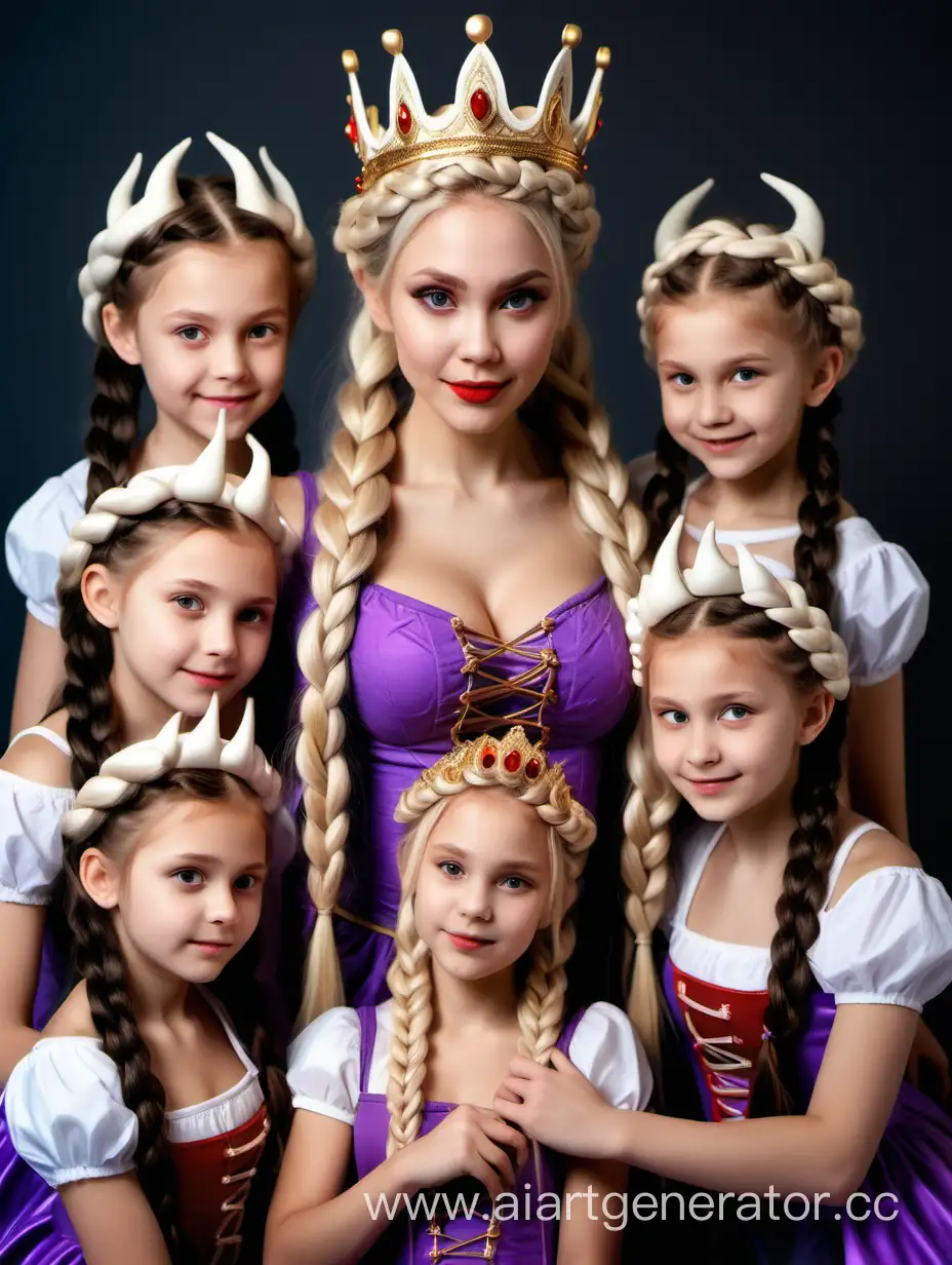 Enchanting-Vampire-Queen-Embracing-Her-Royal-Offspring-in-Russian-Braids