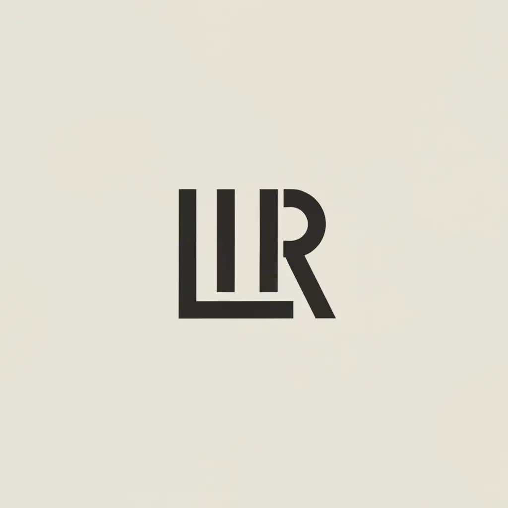 a logo design,with the text "LR", main symbol:the initials L and R,Minimalistic,clear background