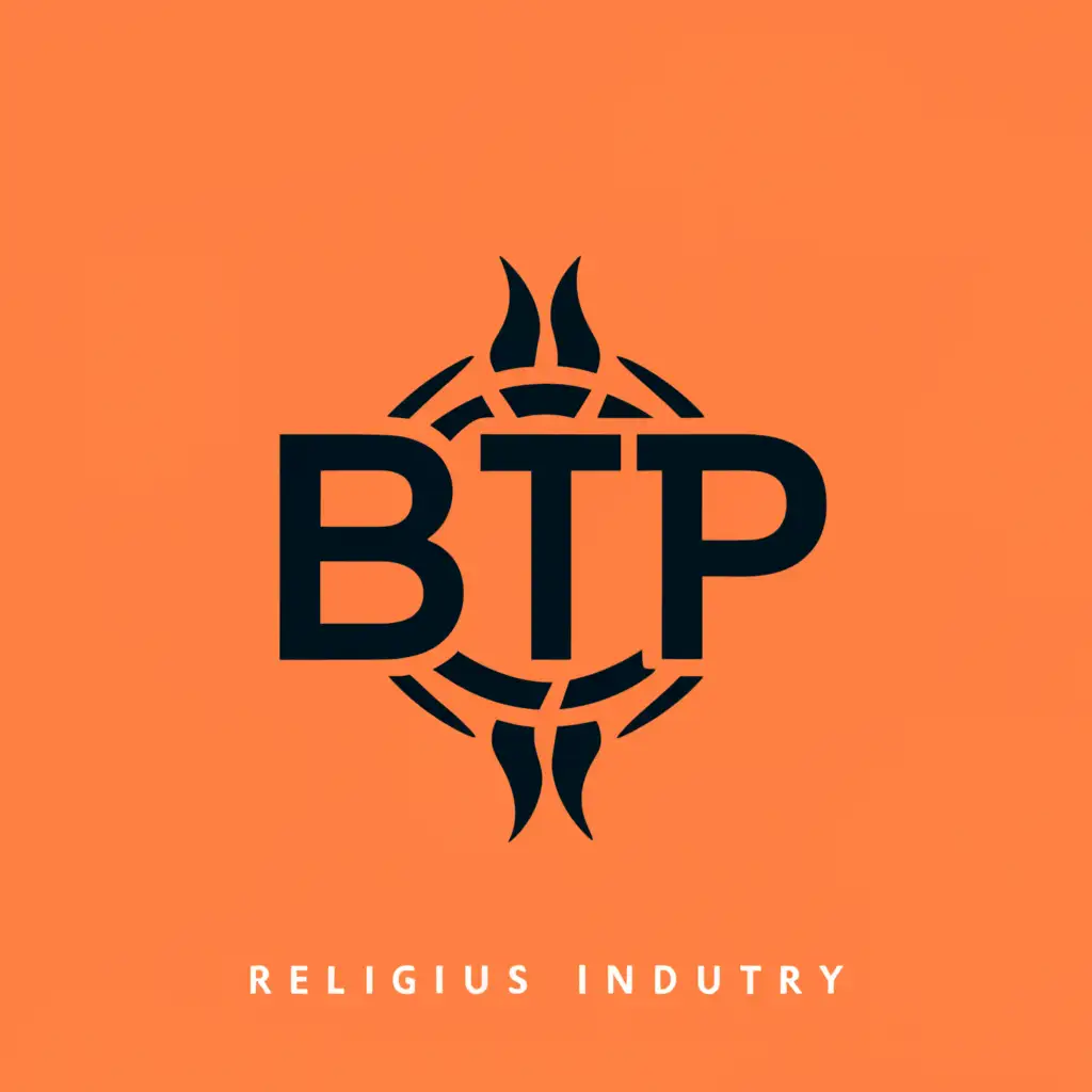 a logo design,with the text "BTP", main symbol:A burning planet,Minimalistic,be used in Religious industry,clear background