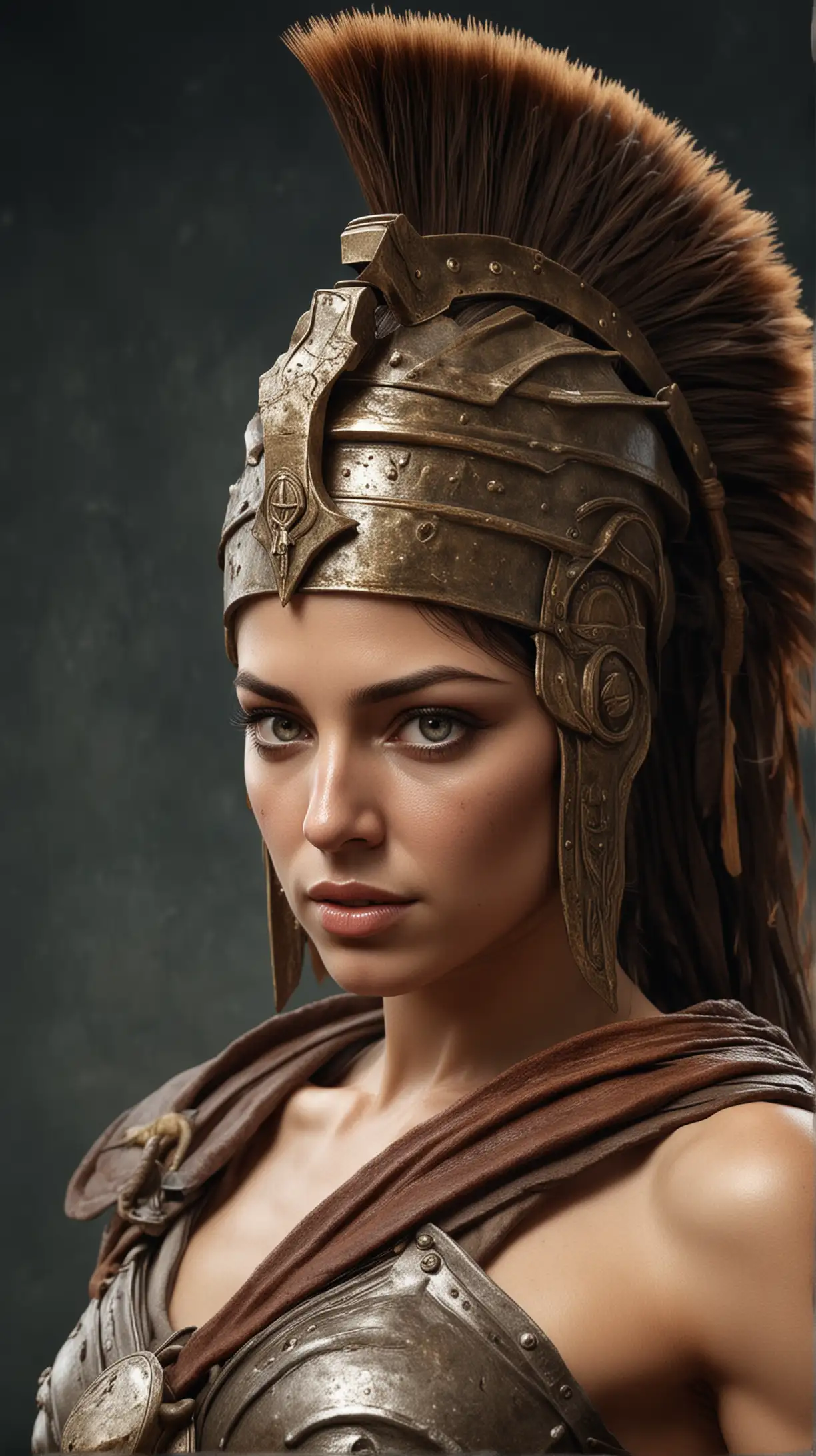 ancient spartan beautiful woman. hyper realistic