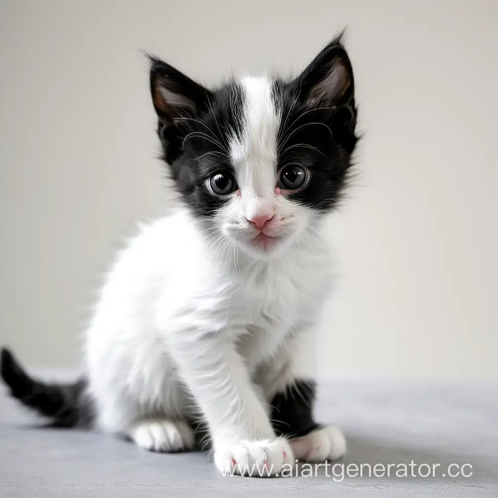 Adorable-White-and-Gray-Kitten-with-Black-Markings