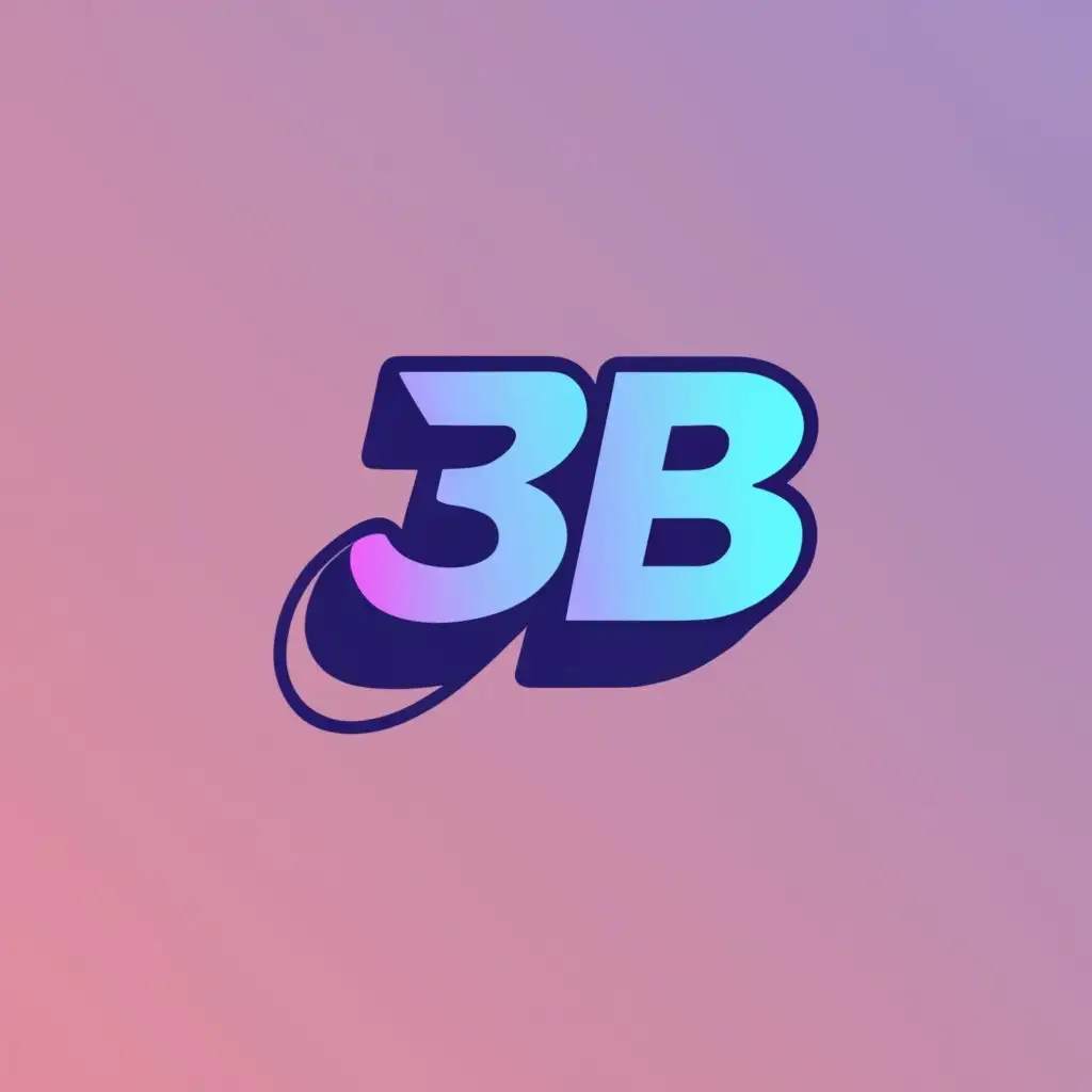logo, minimalistic figures, monochrome colors, gradient, glassmorphism, with the text "3b.", typography, be used in Technology industry