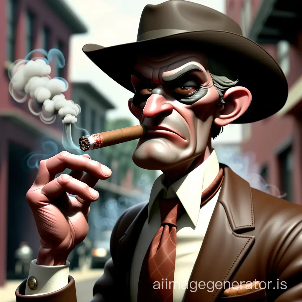 A ruffian smoking a cigar