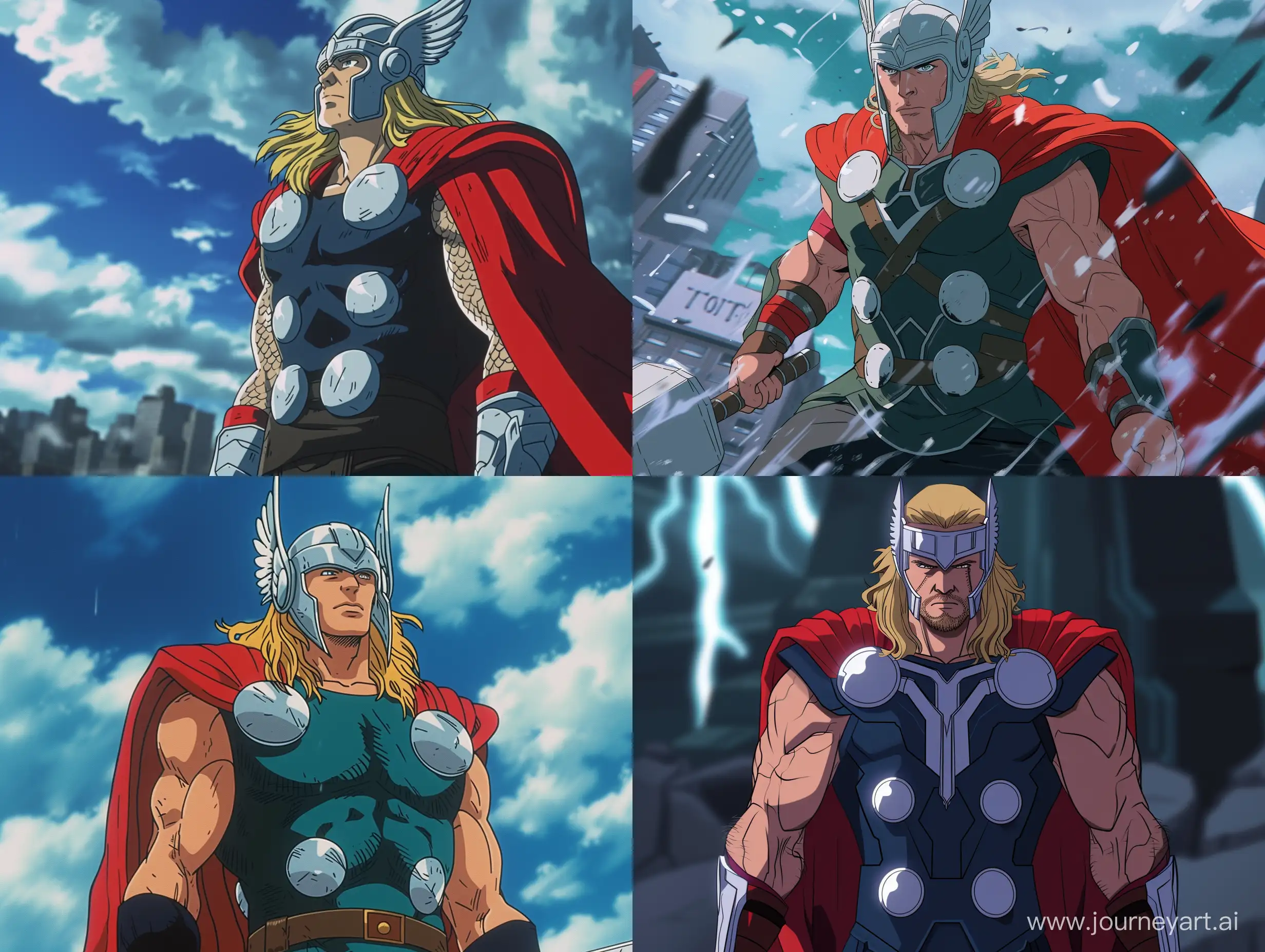 Thor-in-Captivating-1990s-Anime-Style-Vintage-Vibe-with-6-Vibrant-Variations-in-a-43-Aspect-Ratio