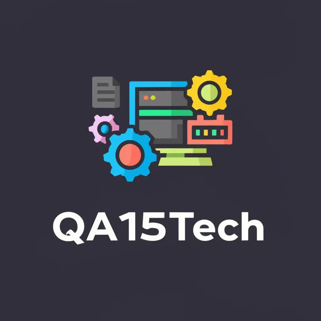 a logo design,with the text "Qa15 tech", main symbol:Computer, laptop and server,Moderate,be used in Technology industry,clear background