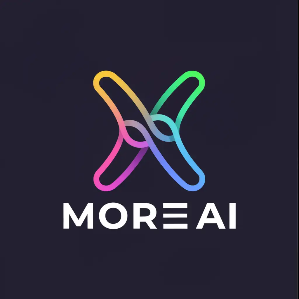 a logo design,with the text "MoreAI", main symbol:More and more,Moderate,be used in Technology industry,clear background