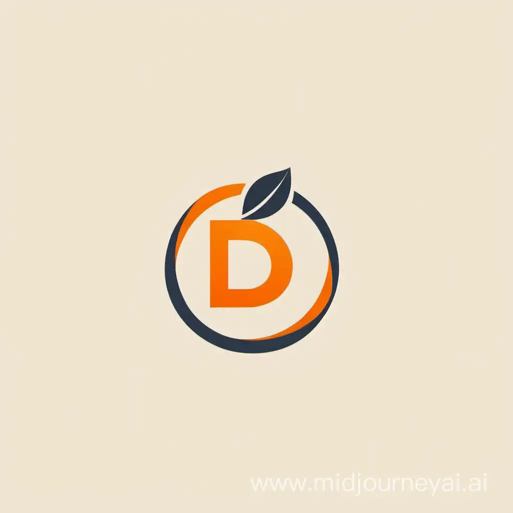 Create a logo for marketing automation company called Digital Apricot. Make it minimalistic. Use letter D as the main part of the logo