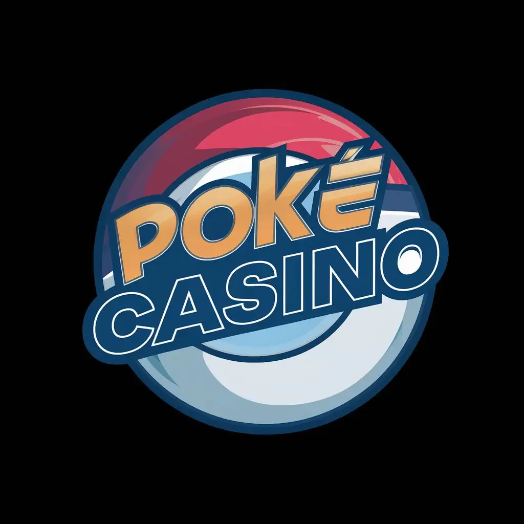 logo, Pokéball, with the text "Poké Casino", typography, be used in Internet industry