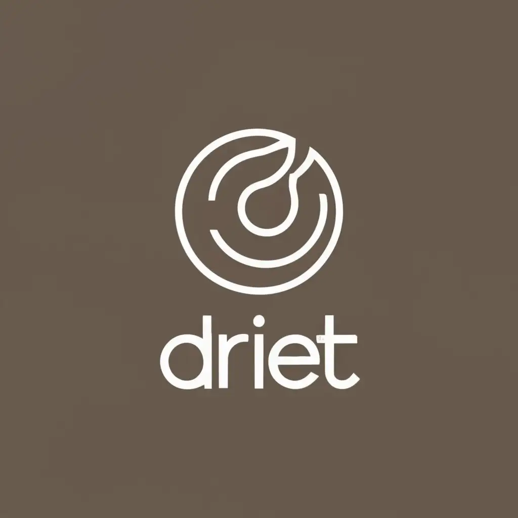 logo, Craft a simple, elegant symbol representing the dried fruits, using abstract shapes. also, it should feel like extracting our fat from the body and healthy, with the text "Driet", typography minimalistic modern look