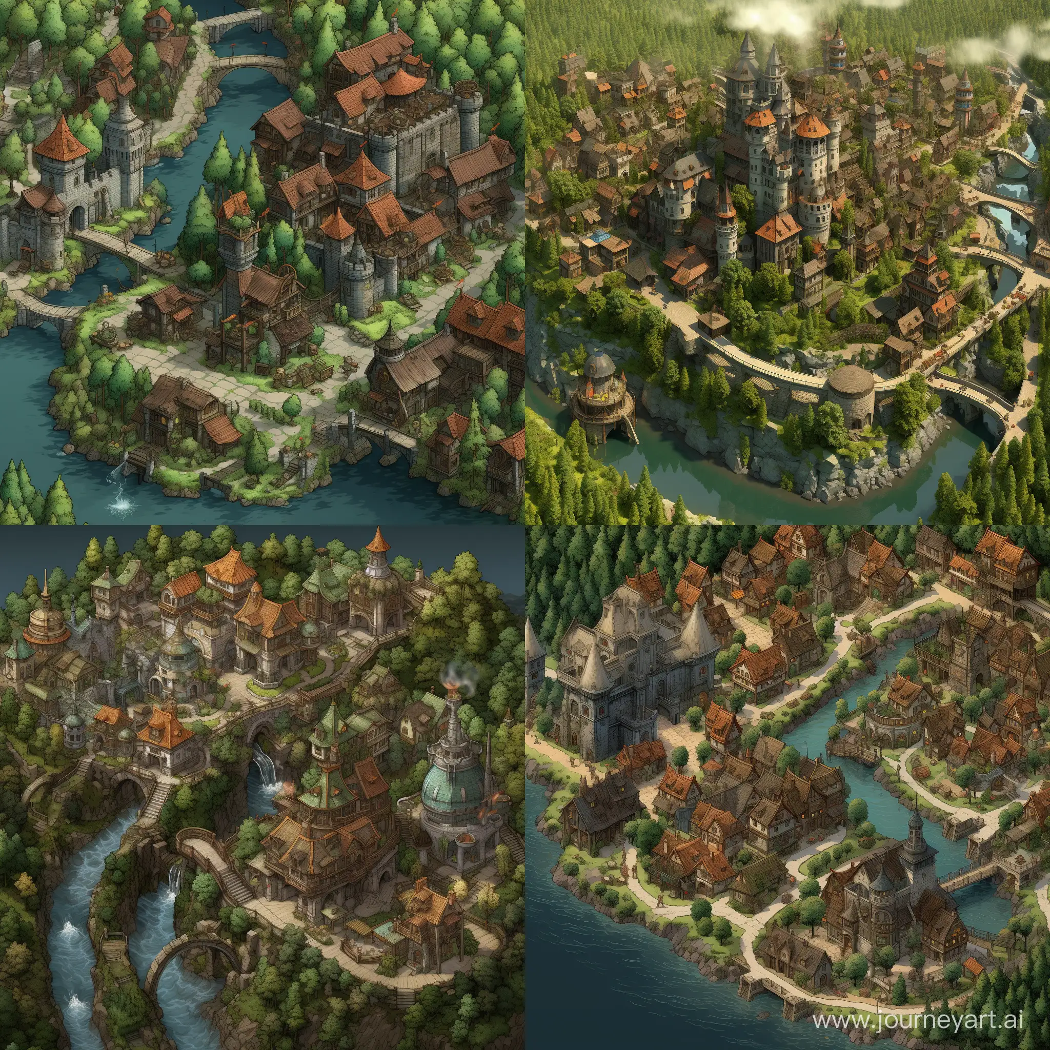 Isometric-Citymap-with-TudorStyle-Buildings-and-Enchanting-Forest-Surroundings