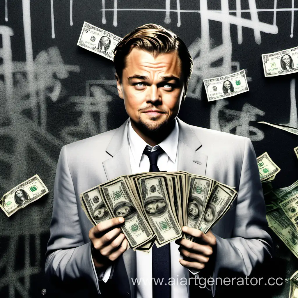 Leonardo-DiCaprio-Posing-with-Cash-Against-Urban-Graffiti-Backdrop