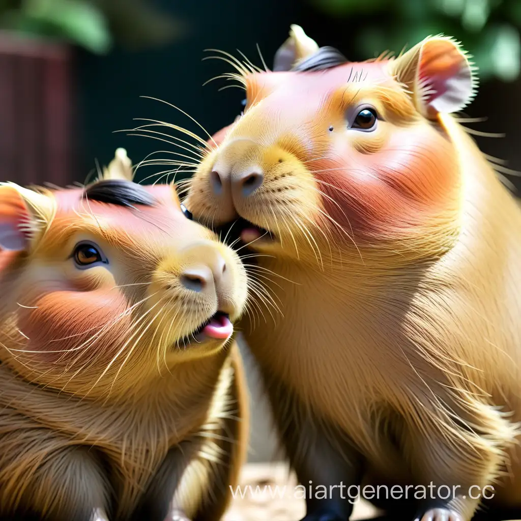 Affectionate-Capybaras-Enjoying-a-Tender-Moment