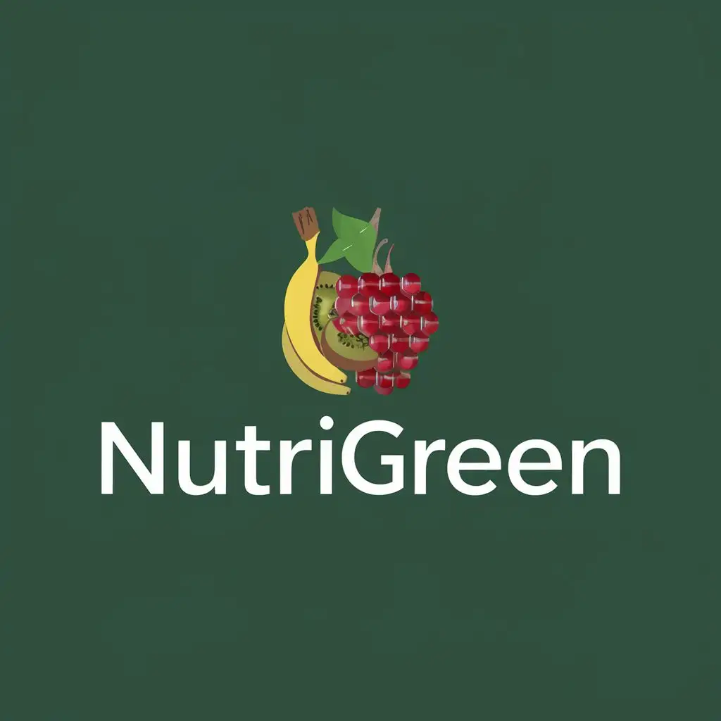 LOGO-Design-For-FreshFruit-Vibrant-Array-of-Grapes-Pomegranate-Kiwi-and-Banana