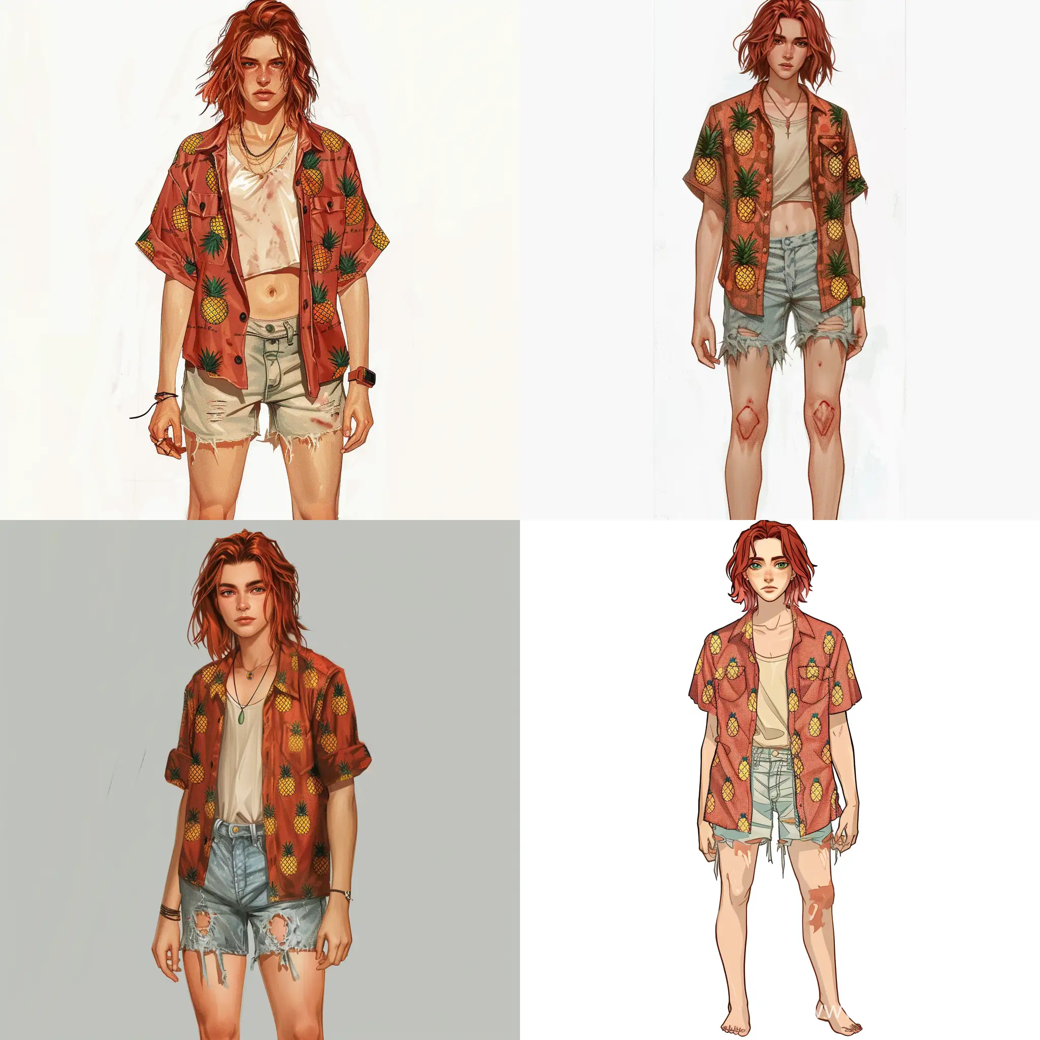 PlayStation-1-Style-Character-Portrait-ReddishHaired-Individual-in-BrickColored-Shirt-and-Denim-Shorts