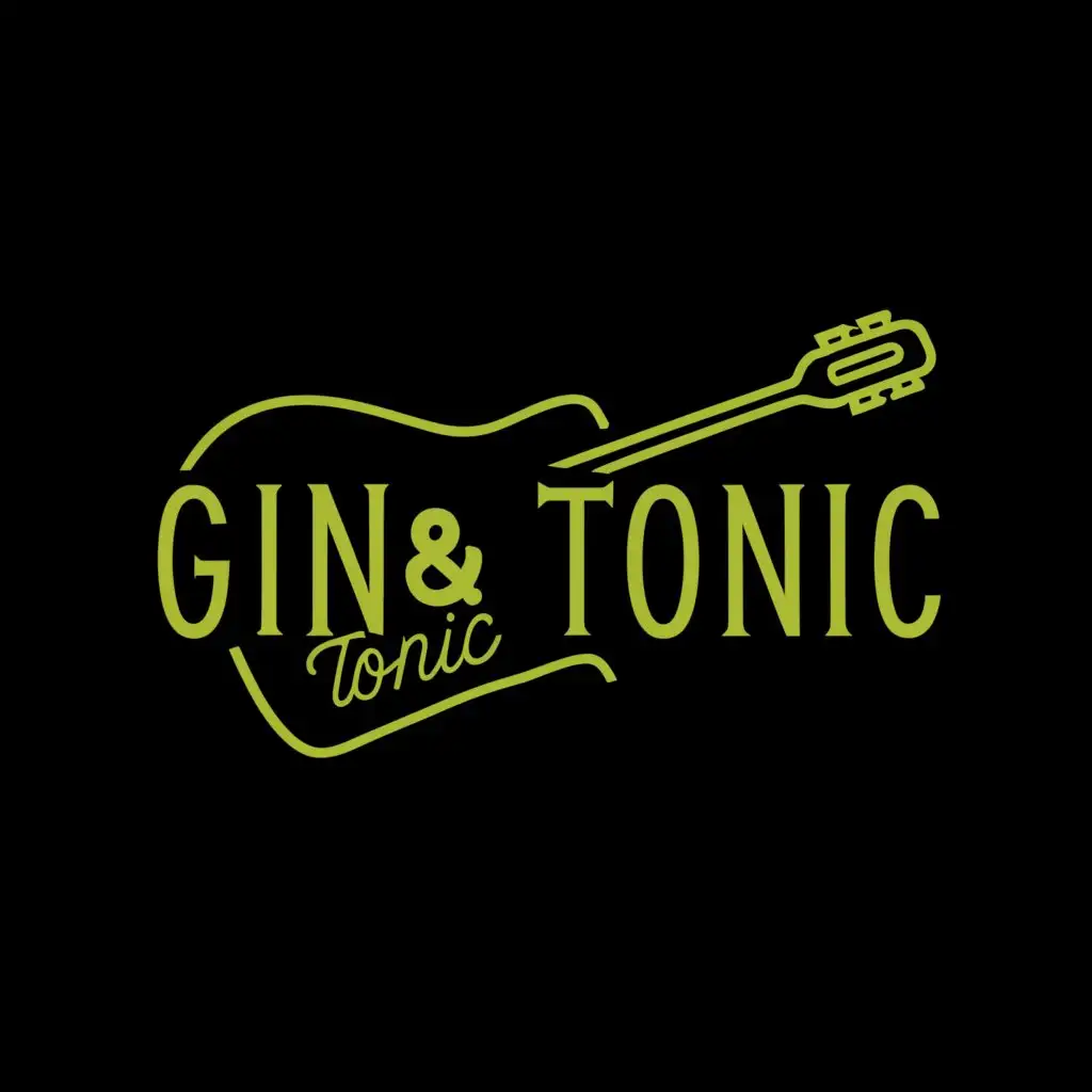 a logo design,with the text 'GIN AND TONIC', main symbol: Lime wedge and electric guitar. Make the lime wedge part of the guitar, complex, be used in Entertainment industry, clear background