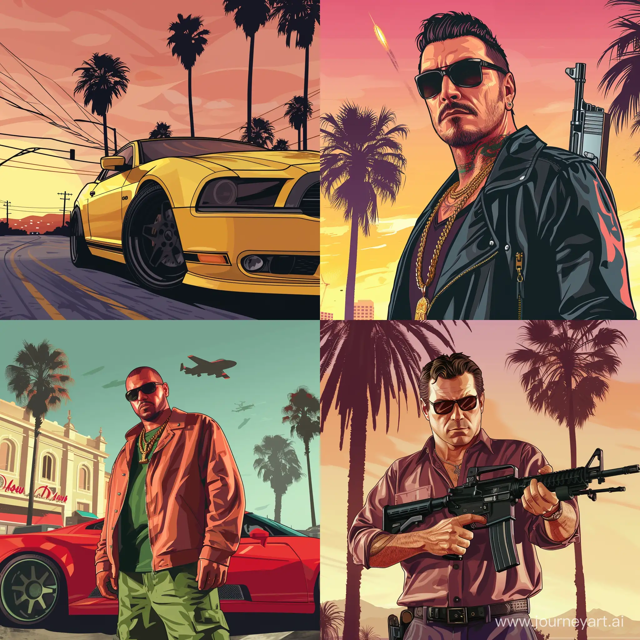 vector cover in style GTA 6, high quality details