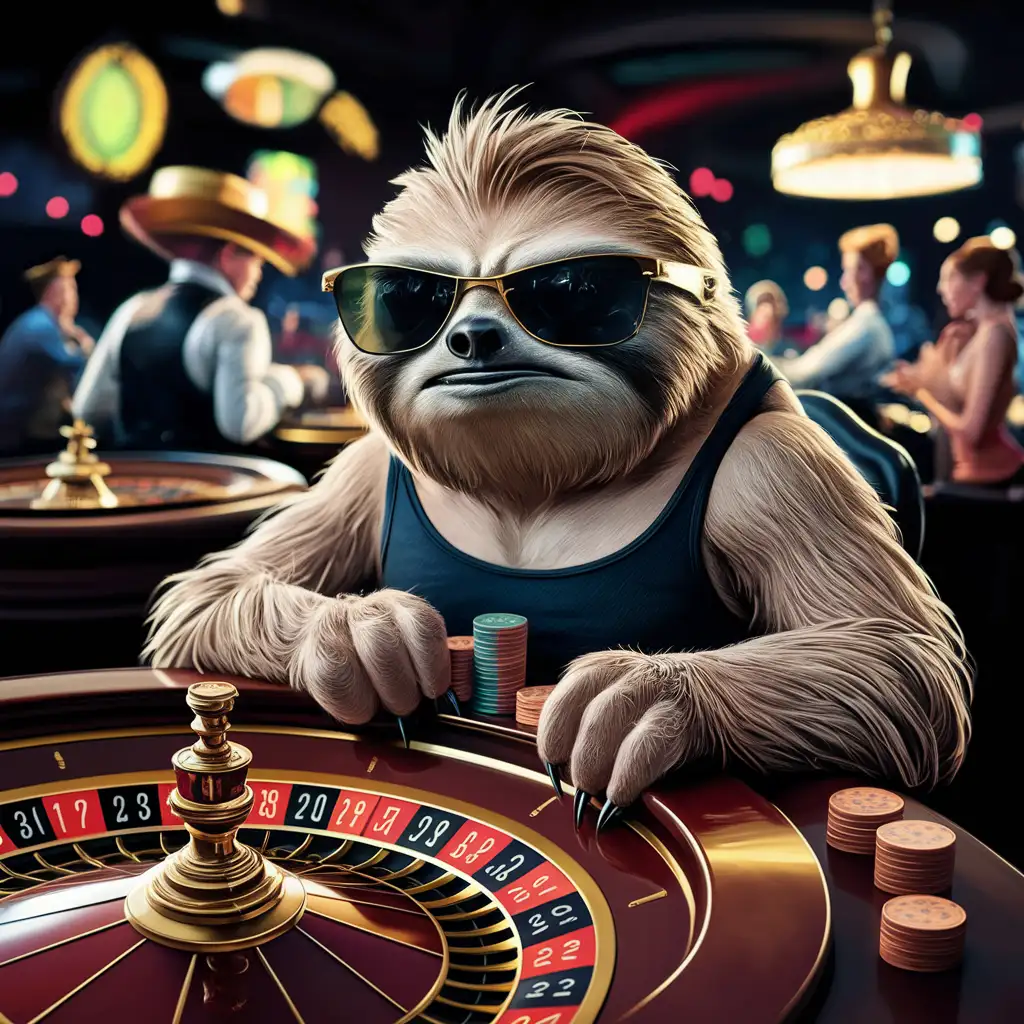 Angry-Sloth-Playing-Casino-Roulette