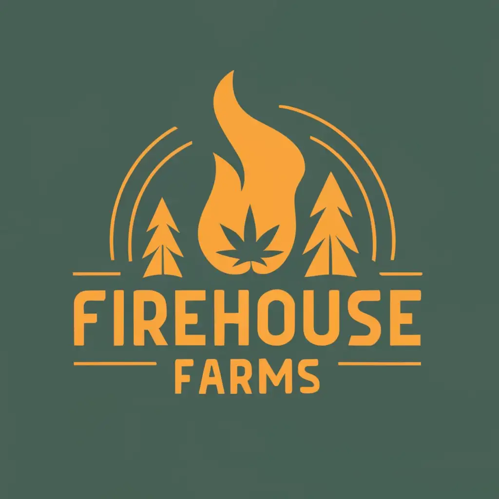 logo, Cannabis Firefighting, with the text "Firehouse Farms", typography