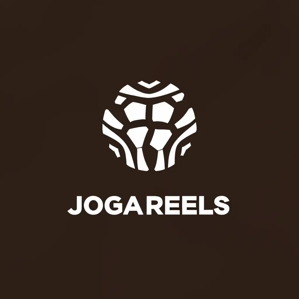 a logo design,with the text "Joga reels", main symbol:Football,Moderate,be used in Sports Fitness industry,clear background