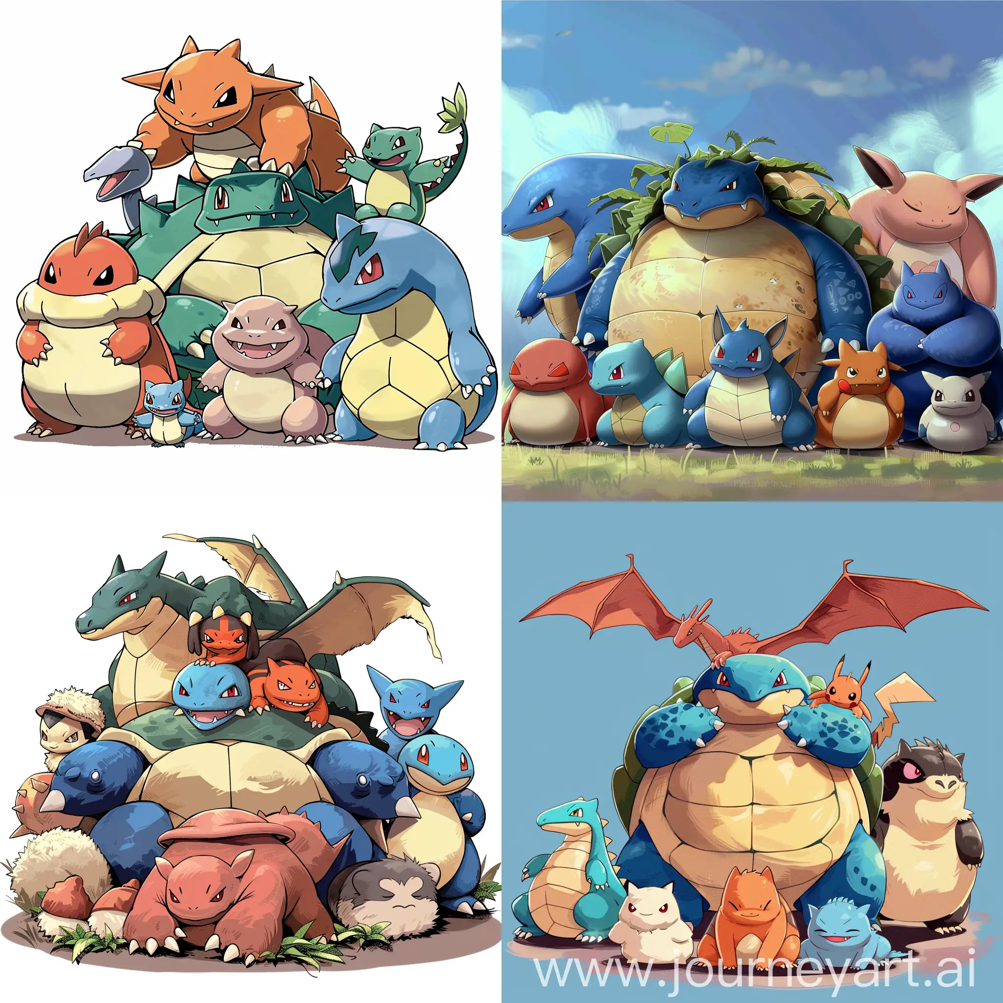 Diverse-Pokemon-Team-featuring-Blastoise-Electabuzz-Dragonite-Flareon-Snorlax-and-Gengar