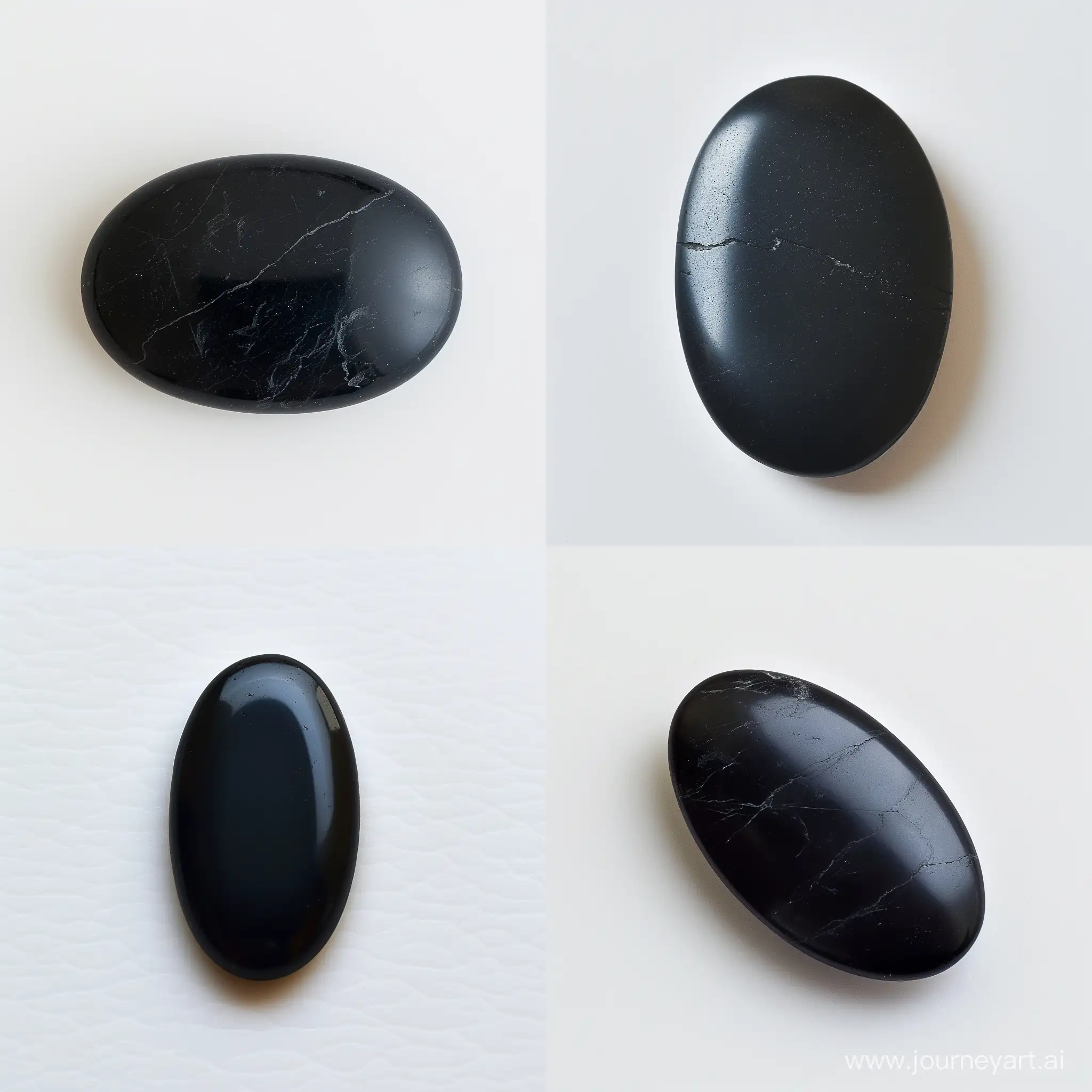 Elegant-Black-Matte-Oval-Stone-on-White-Background