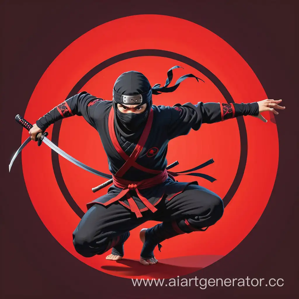 Ninja-Silhouette-in-Red-Circle-Background