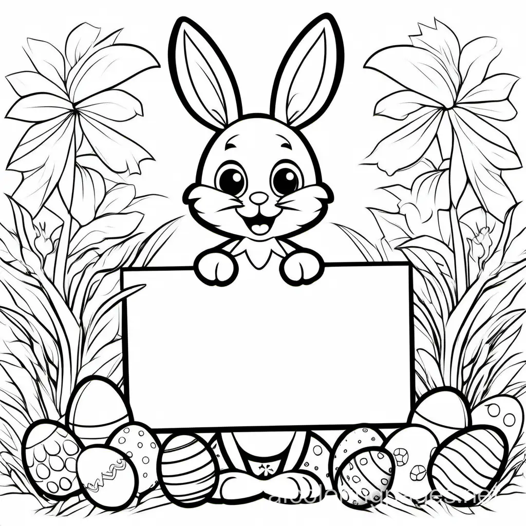 Easter-Bunny-Holding-Banner-Coloring-Page-Simple-Line-Art-for-Kids