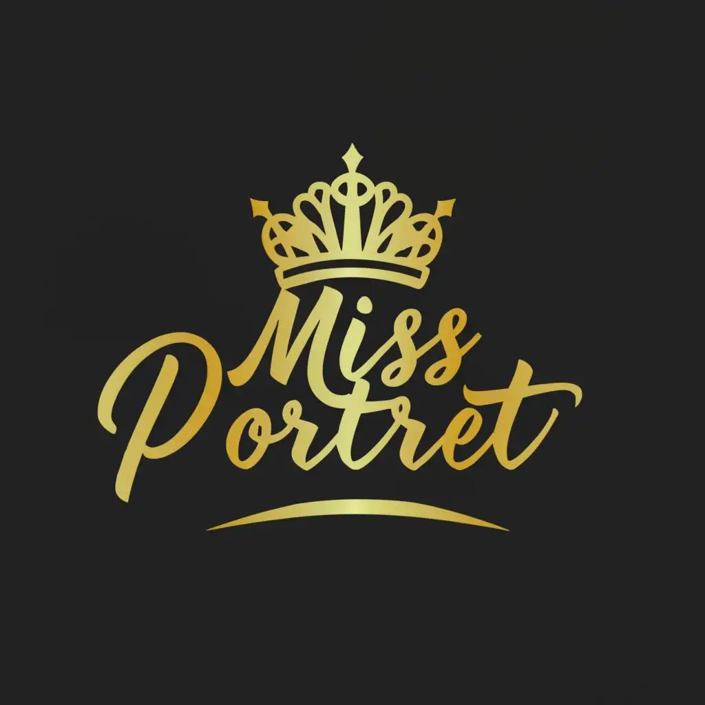 logo, The Golden Crown, with the text "_Miss_Portret_", typography