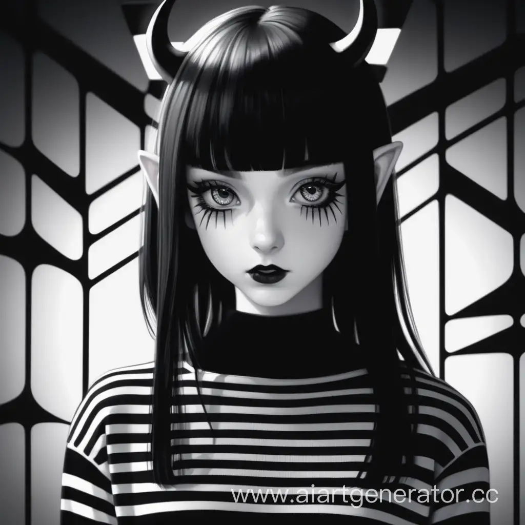Futuristic-PaleSkinned-Girl-with-Striped-Sweater-Beautiful-Devil-Avatar