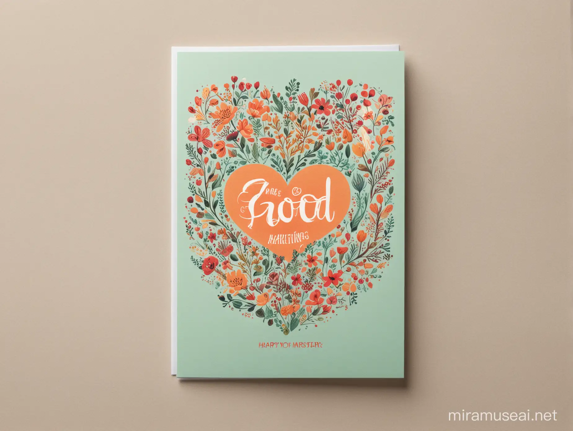 create a greeting card with good design printed on it