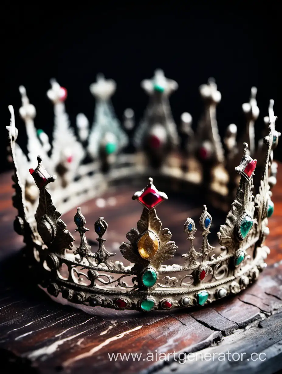 A struggling family discovered a priceless treasure—an ancient historical crown,  dimond ang golde old  dirty crown. very old 