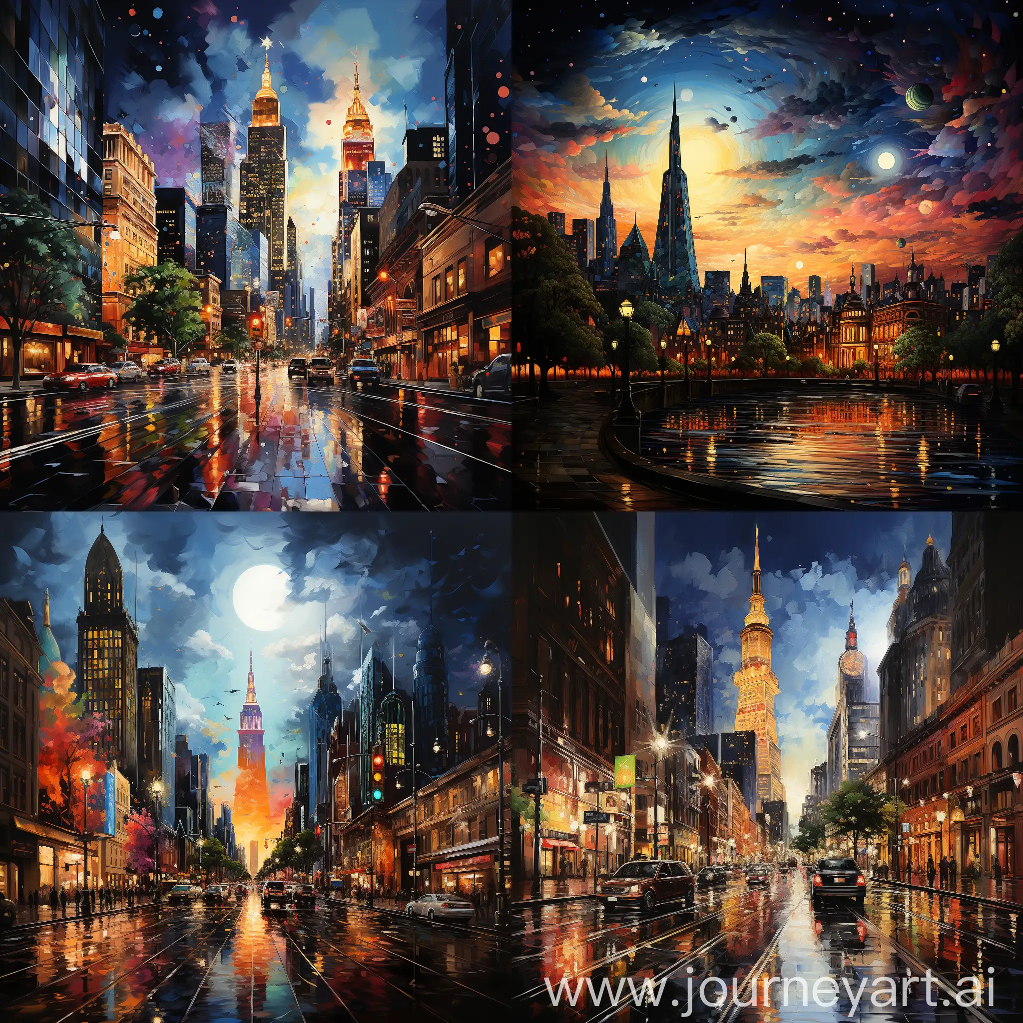 Vibrant-New-York-City-Skyline-Baroque-Inspired-Oil-Painting-with-Shining-Stars