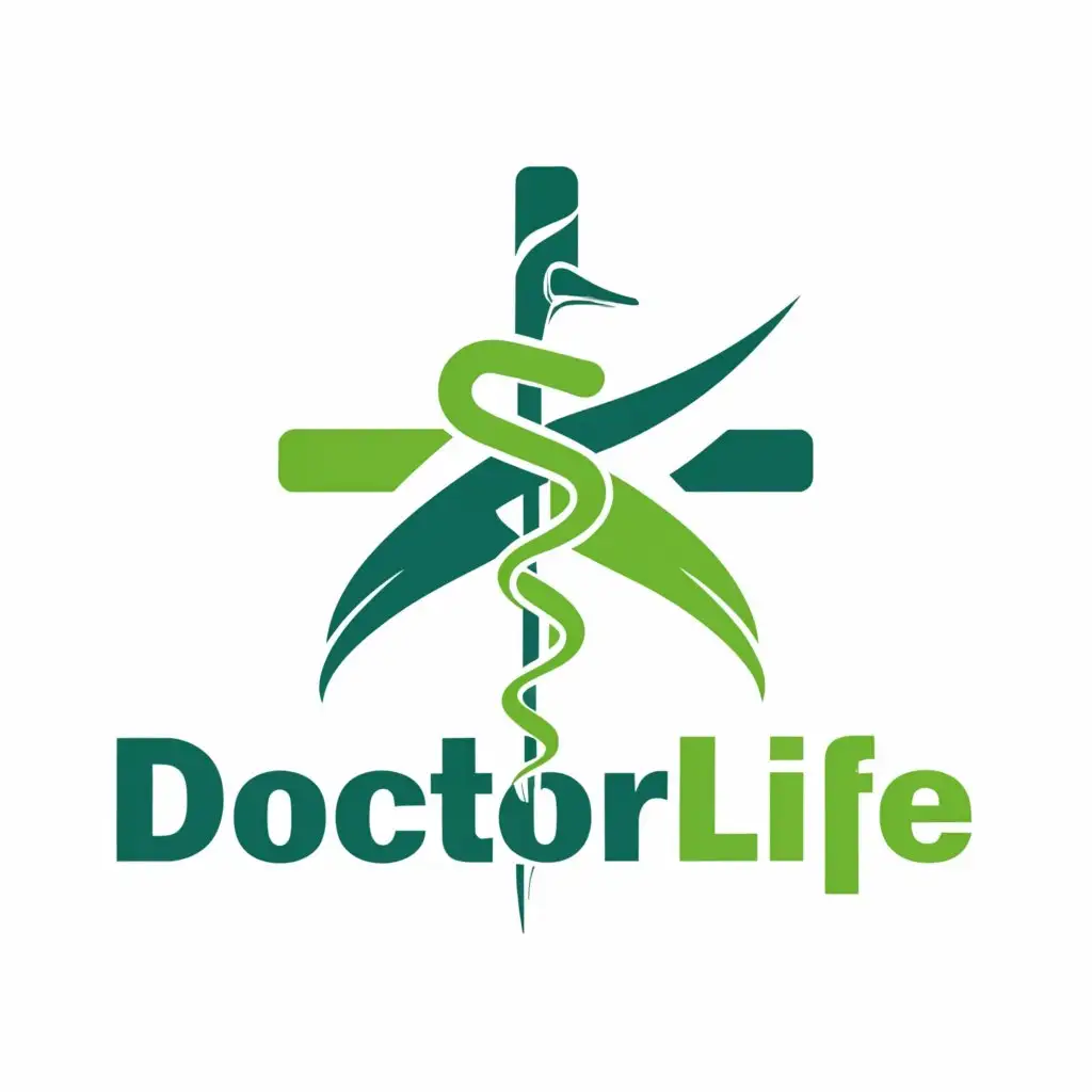 a logo design,with the text "Doctor life", main symbol:Label:
On the label, we suggest using an image of a medical cross, symbolizing health care. The label should also include the brand name "Doctor Life" and information about the vitamin D3 content. The color scheme of the label should be calm and neutral, for example, a white background with light green accents to emphasize the naturalness of the product.,Moderate,be used in Medical Dental industry,clear background
