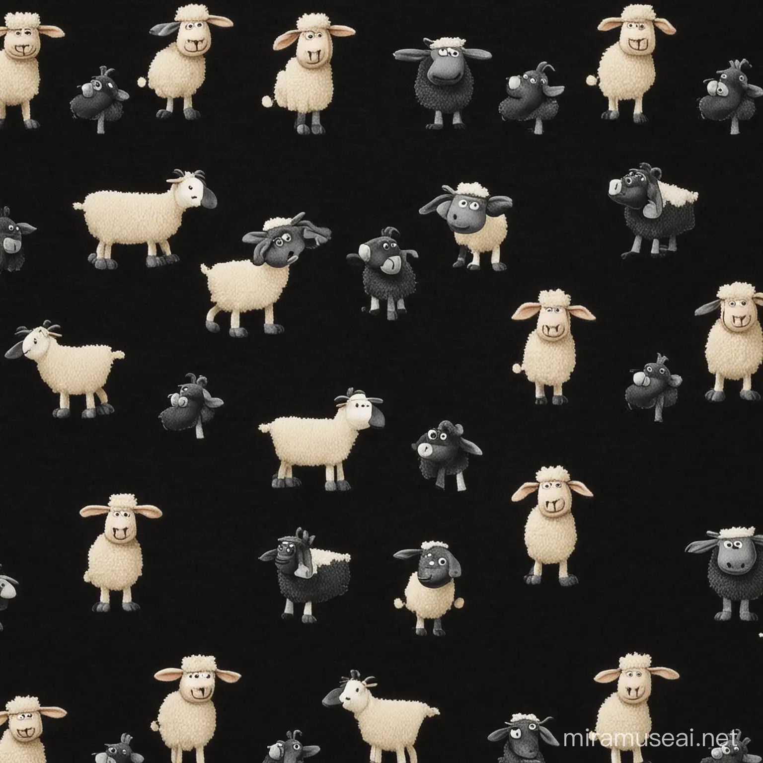 Shaun the sheep black fleece