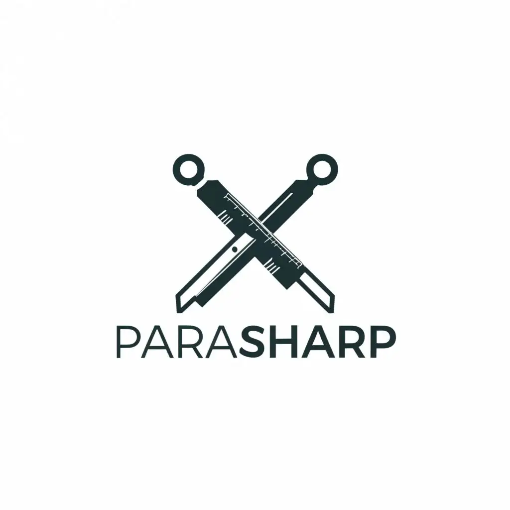 logo, surgical blades, with the text "ParaSharp", typography, be used in Medical Dental industry