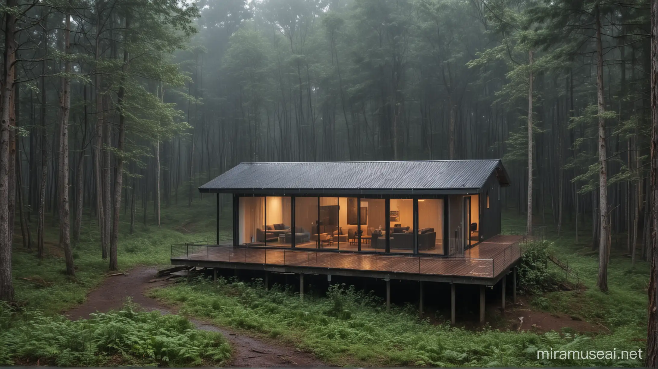 Enchanting Rain House Nestled Amidst the Forest Canopy