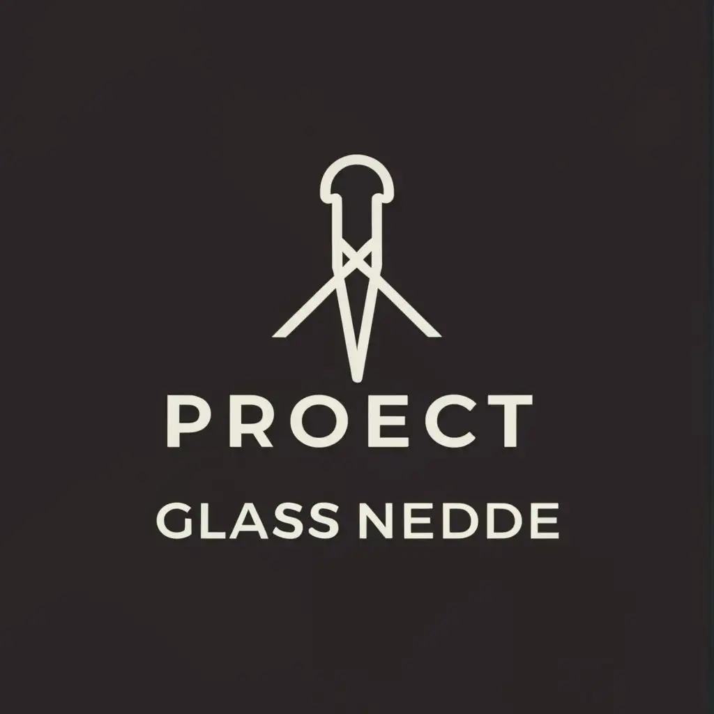 a logo design,with the text "Project Glass Needle", main symbol:needle,Minimalistic,be used in Entertainment industry,clear background